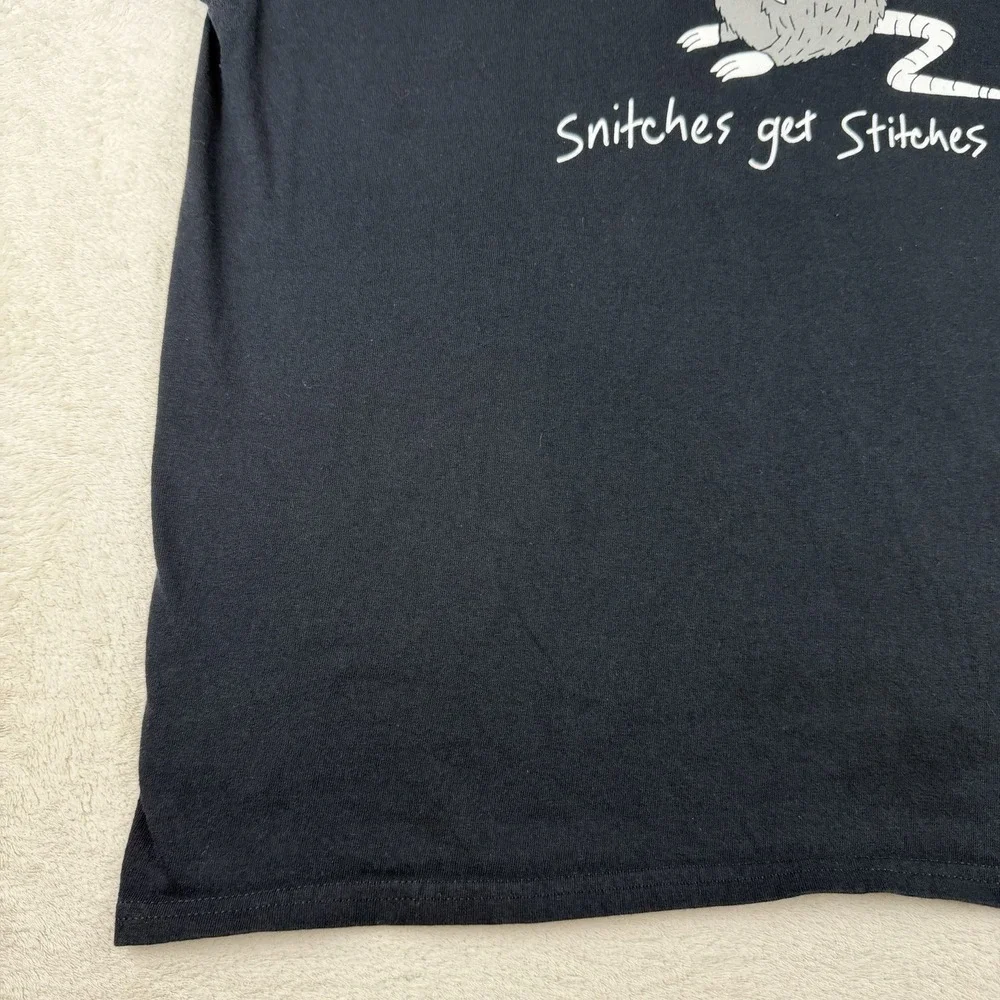 Riot Society Short Sleeve T-Shirt Men's Black Graphic Snitches Get Stitches Sz L